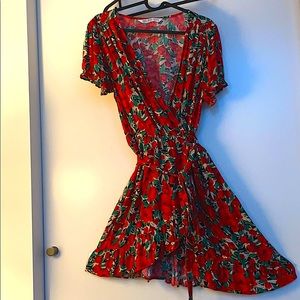 Zara Basics floral mini dress size large